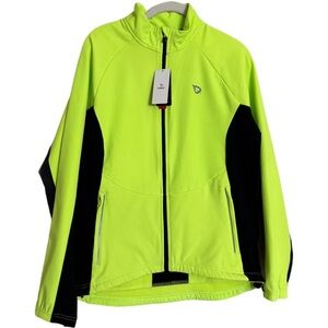 Baleaf Jacket Sz M Neon Yellow Cycling Running Softshell Waterproof Cold Weather